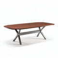Table rectangulaire en bois avec pieds en métal gris 200 x 100 x 75cm