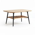 Table basse en bois avec étagère en métal noir 100 x 60 x 45cm
