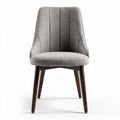 Chaise en tissu gris avec pieds en bois dimensions 45 x 50 x 85cm