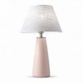 Lampe de table en céramique rose avec abat-jour en tissu blanc 28 x 28 x 50cm
