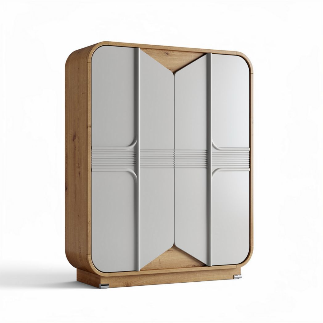 Armoire en bois avec portes blanches dimensions 90 x 45 x 120cm