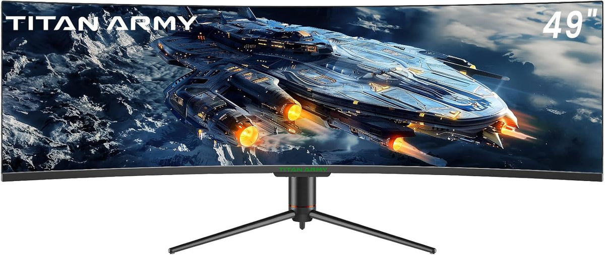 TITAN ARMY 49 Ecran PC Gamer Incurvé, 144Hz, DFHD 3840 x 1080, Ultrawide 1800R VA Ecran Gaming, 32:9, HDR400, G-Sync  FreeSync, 99% sRGB, USB Type-C 65W, Réglable en Hauteur, HDMI, DP, C49SHC